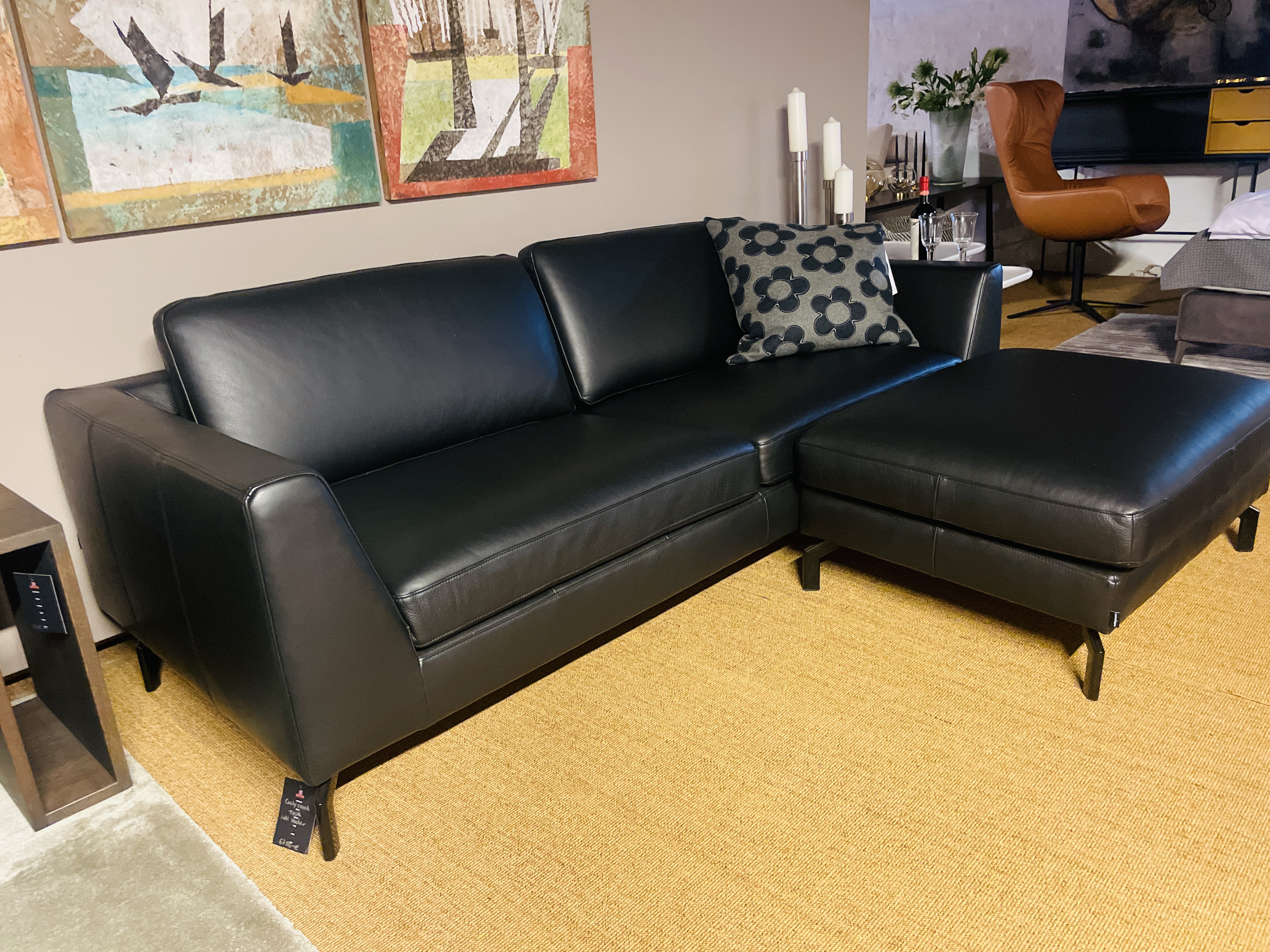 Cushycouch Taste Sofa - Leder schwarz