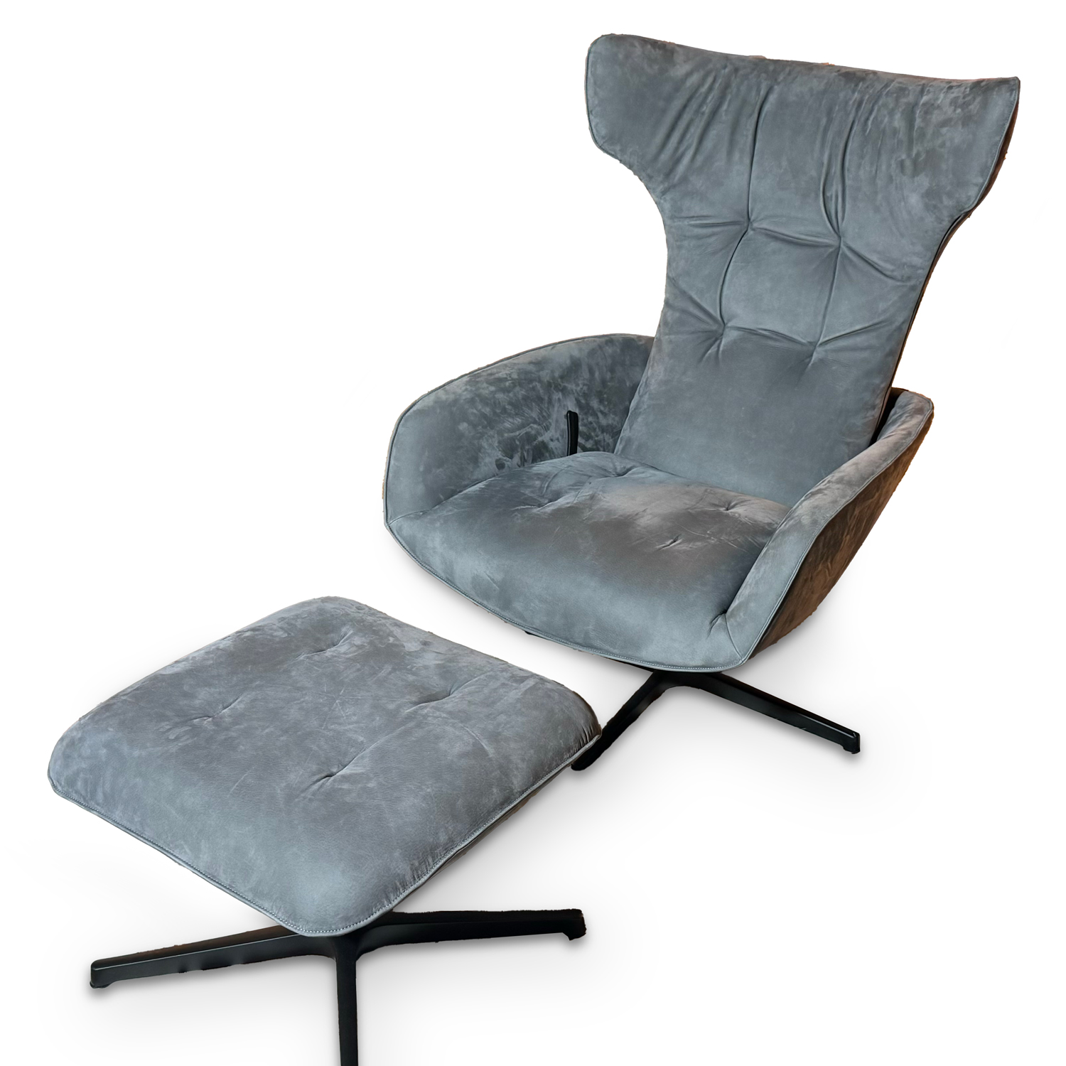 Walter Knoll Onsa Armchair inkl. Hocker in Velvet 1480 chia