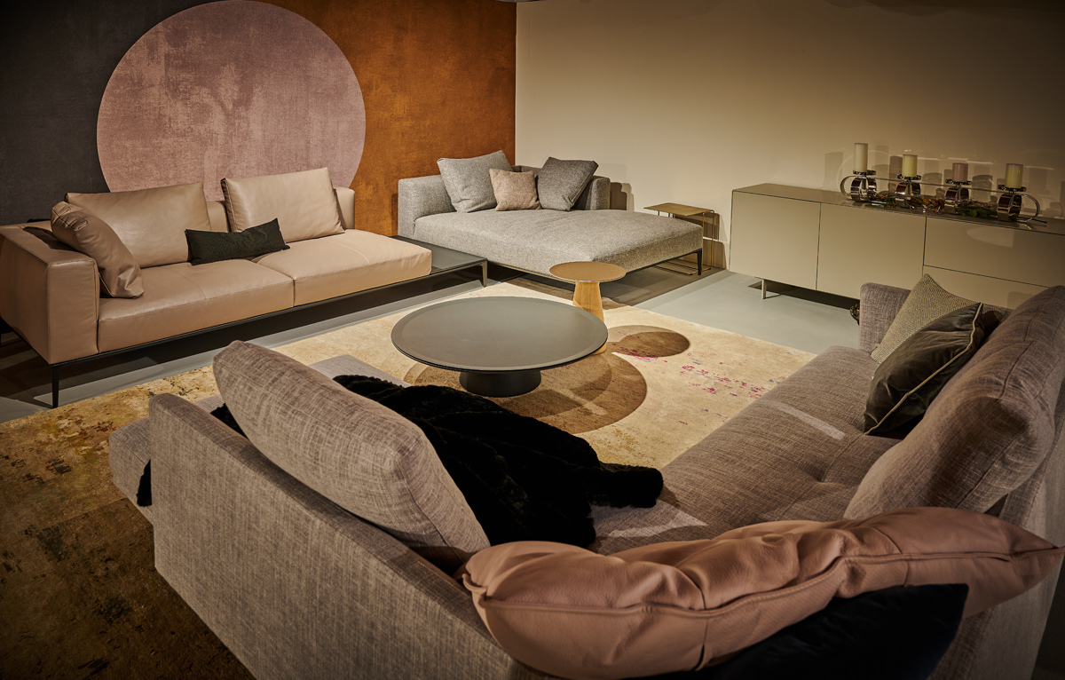 Walter Knoll Jaan Living Leder Ellen Taupe Grau Mit Kissen